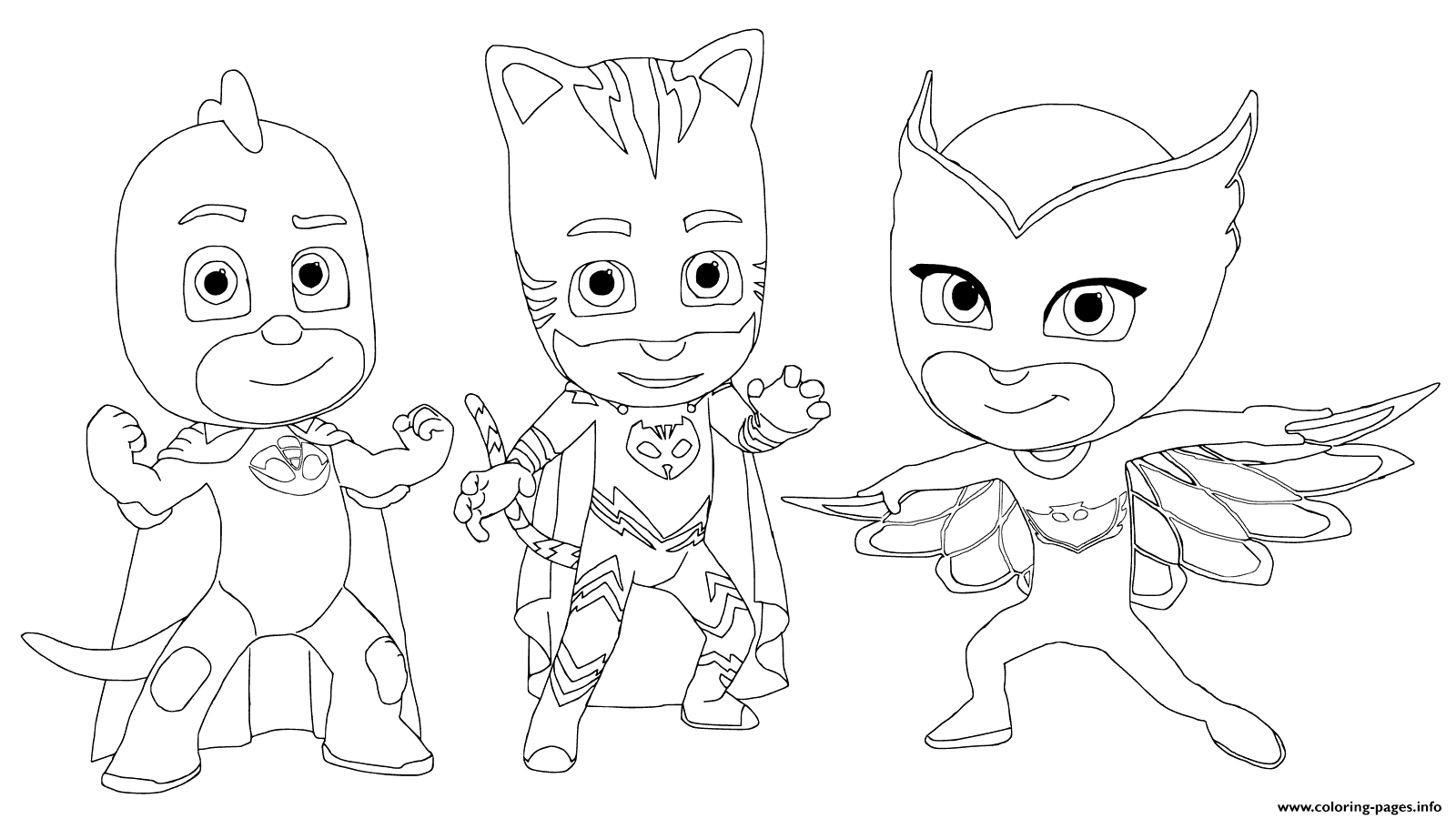 Pj masks with friends coloring page printable