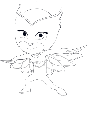 Owlette from pj masks coloring page free printable coloring pages