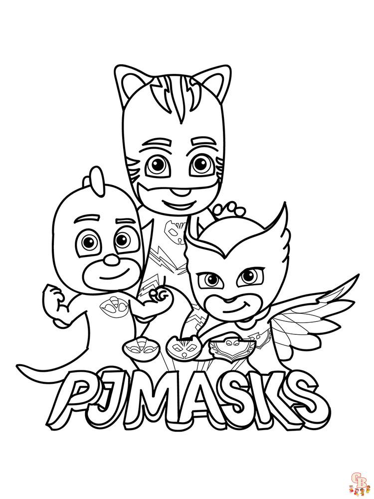 Free pj masks coloring pages for kids