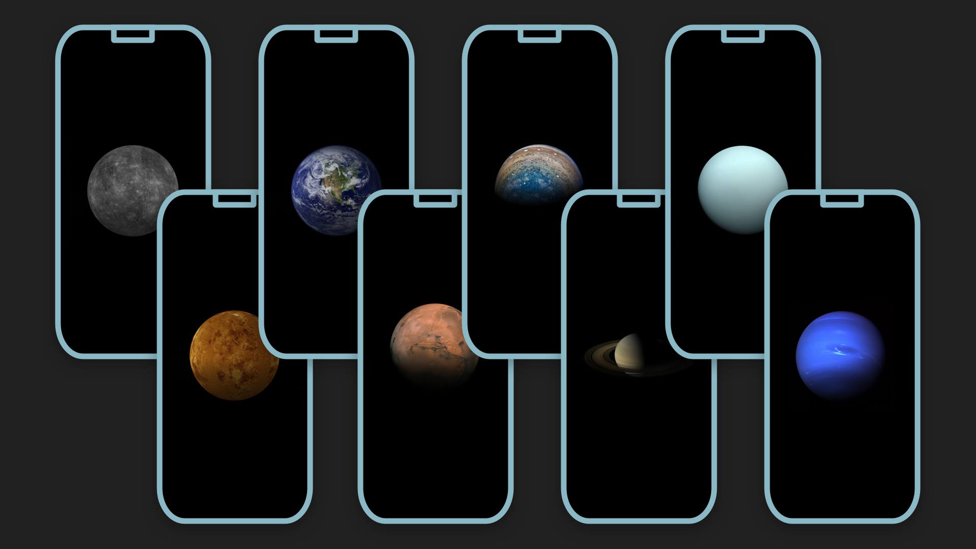 New high res iphone wallpapers for each planet