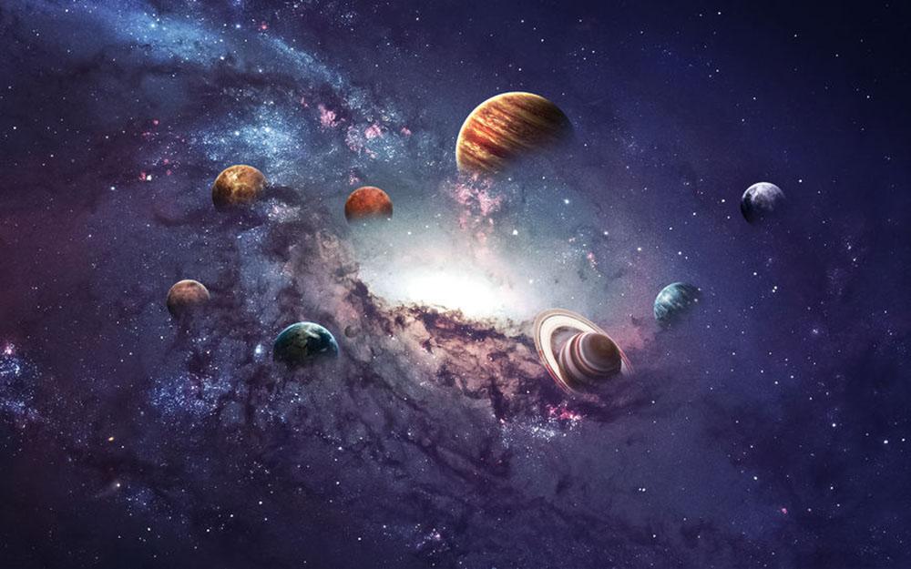 Planets in the solar system wall mural wallpaper canvas art rocks