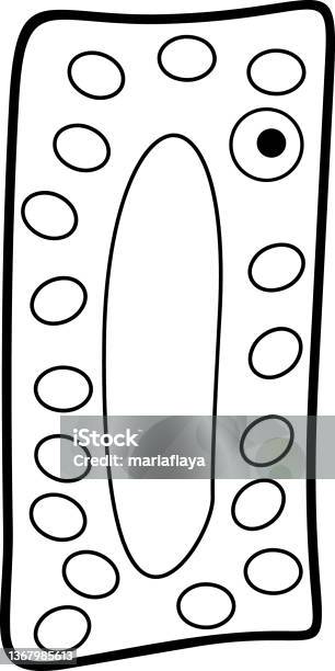 Coloring page with simplified structure of plant cell stock illustration