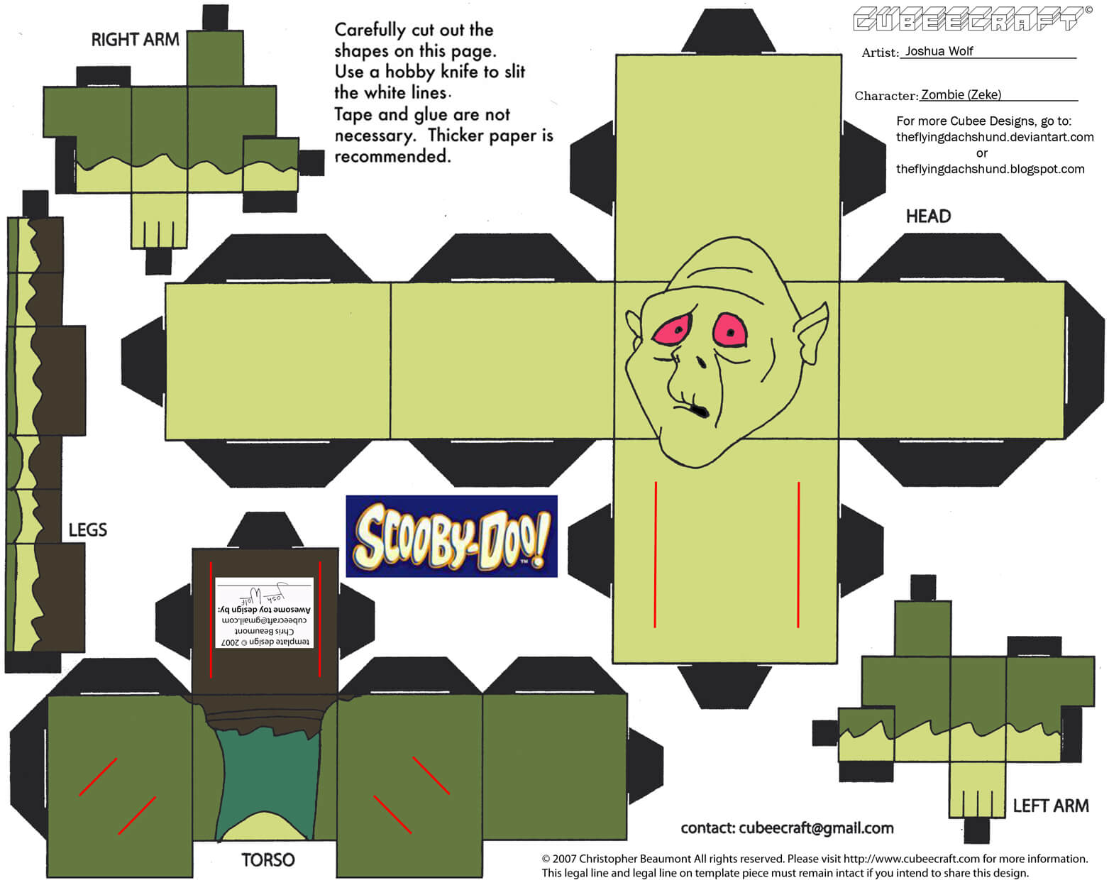 Zombie papercraft toy free printable papercraft templates