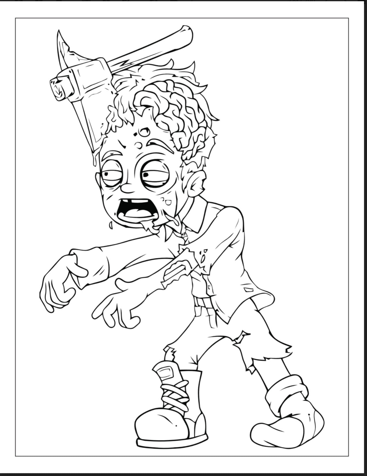 Adult zombie coloring pages