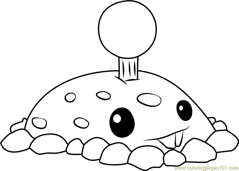 Potato mine coloring page for kids