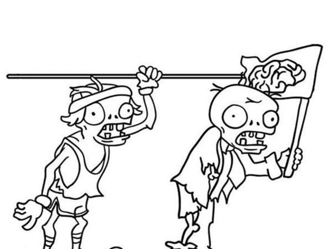Free easy to print plants vs zombies coloring pages