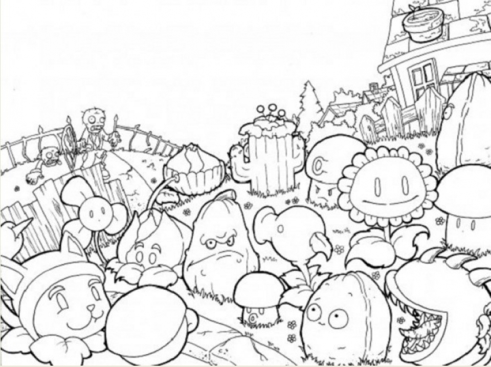 Get this plants vs zombies coloring pages to print online y