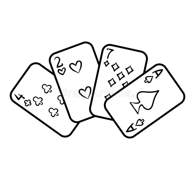 Coloring book playing cards stock vector