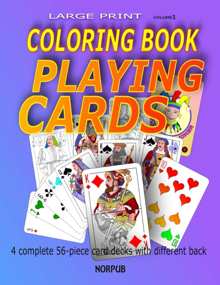 Playing cards coloring book plete