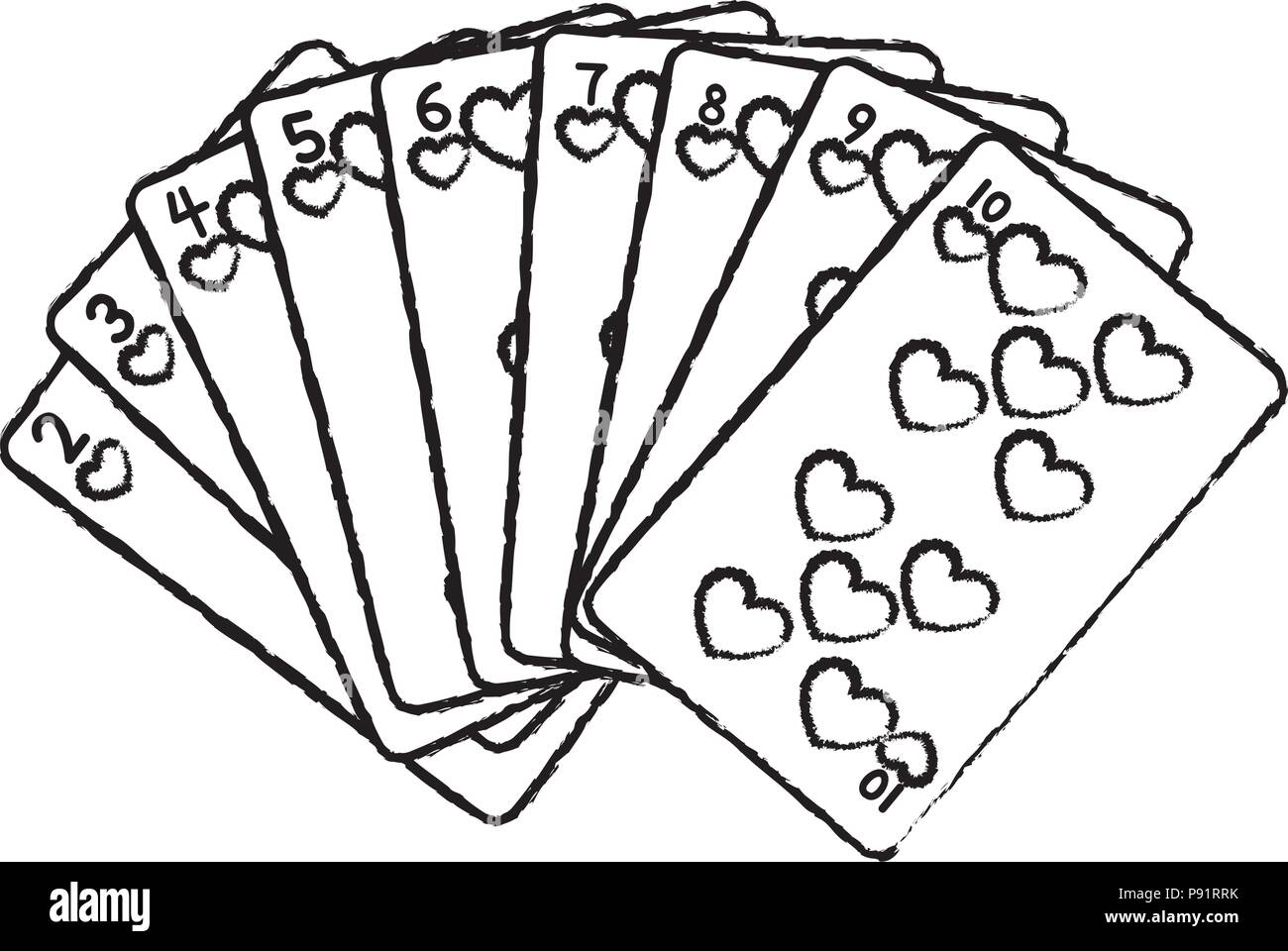 Playing cards vectors black and white stock photos images