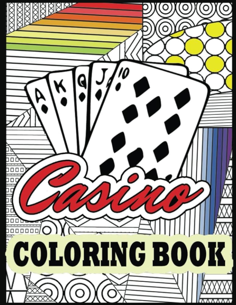Casino coloring book for adults this casino coloring book is perfect for coloring pictures of playing cards money machine jackpot and book increase focus and spark creativity by publishing mindy