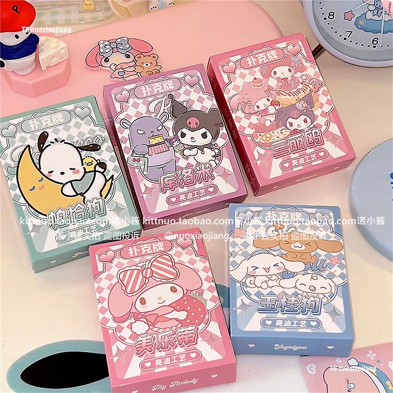 Kawaii sanrio my melody kuromi cinnamoroll color pages boxed cute casual entertainment game playing cards board game cards