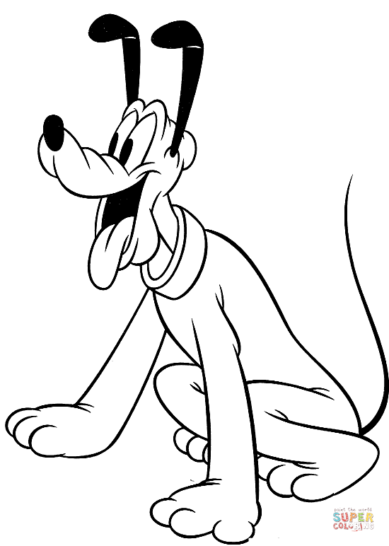Excited pluto coloring page free printable coloring pages