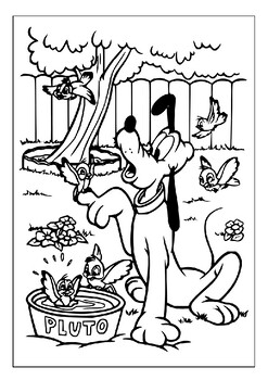 Keep kids entertained with our pluto disney coloring pages collection p