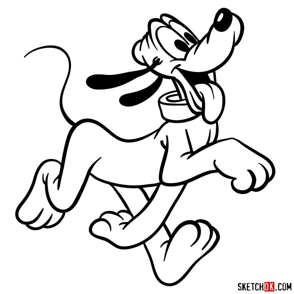 Draw pluto in steps funny easy drawings disney drawings disney coloring pages