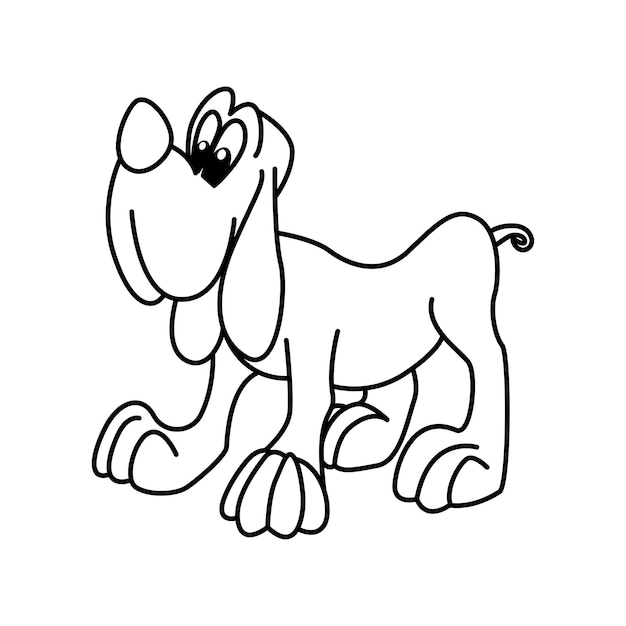 Premium vector funny dog cartoon characters vector illustration for kids coloring book