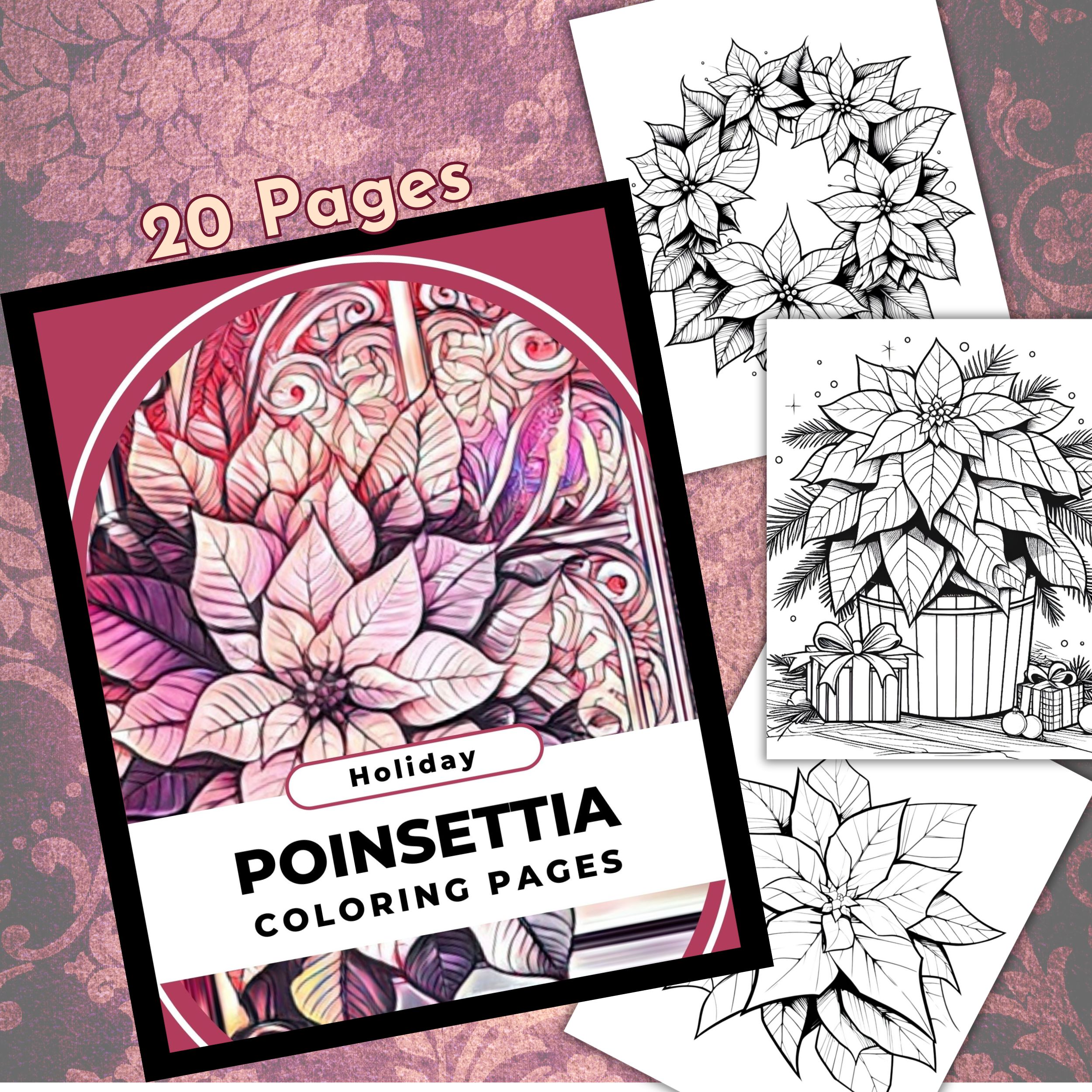 Poinsettia coloring pages for kids and adults holiday christmas made by teachers