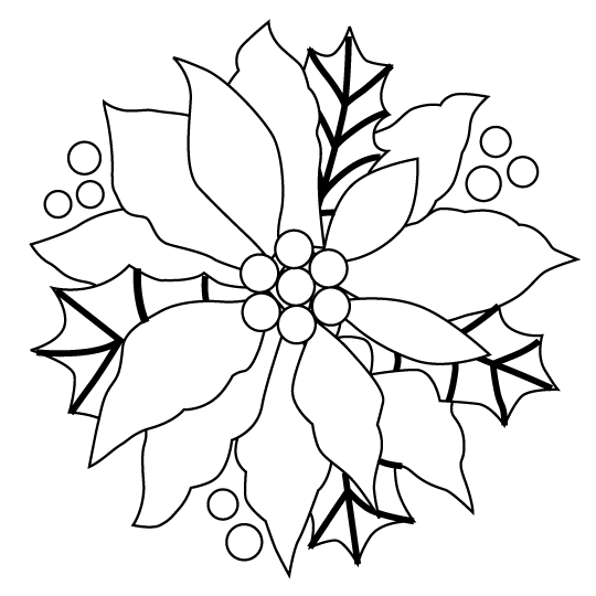 Christmas poinsettia coloring pages team colors
