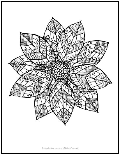 Patterned poinsettia coloring page print it free
