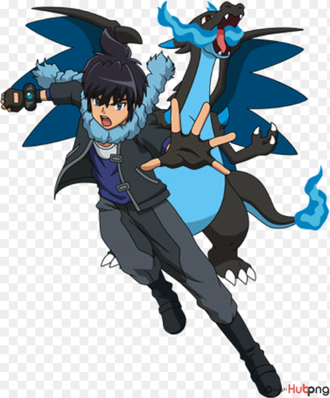 Alain and mcharizard x pokemon alain and mega transparent background image for free download