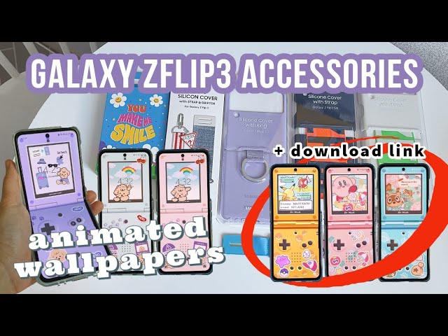 All my galaxy zflip accessories animated wallpaper gameboy wallpaper with download links