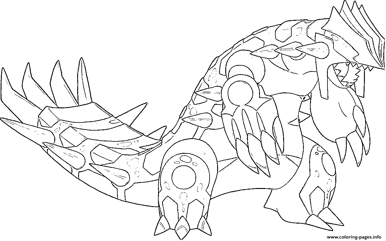 Primo groudon generation coloring page printable