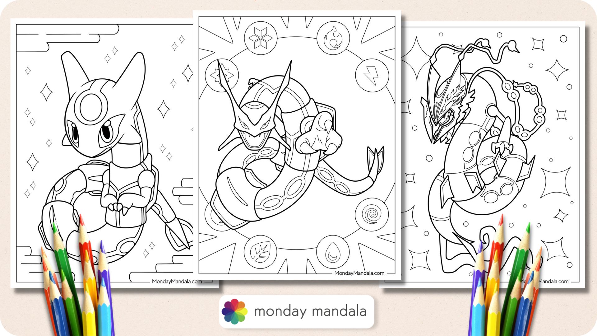 Rayquaza coloring pages free pdf printables