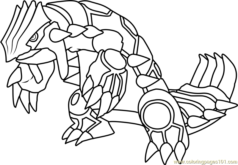 Groudon pokemon coloring page for kids