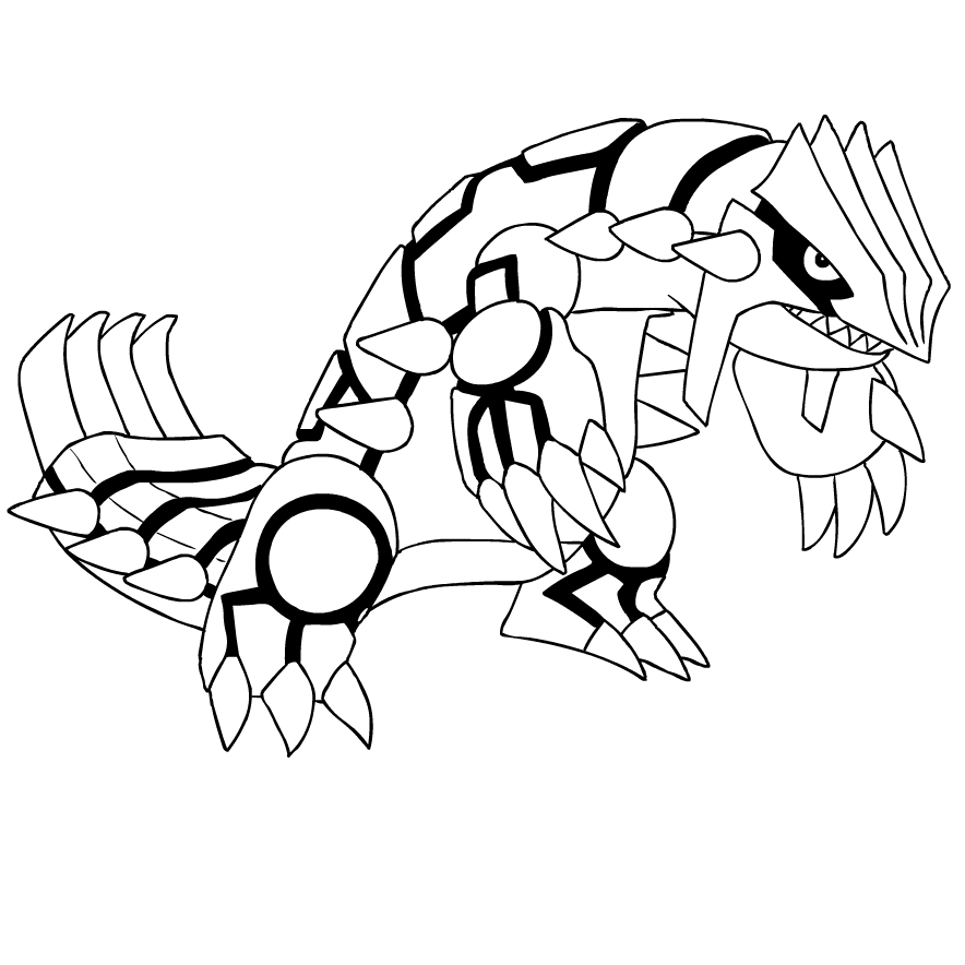 Groudon from the third generation of the pokãmon coloring page