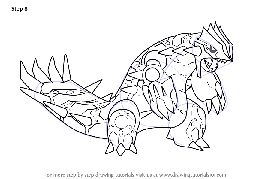 How to draw primal groudon from pokemon pokemon step by step