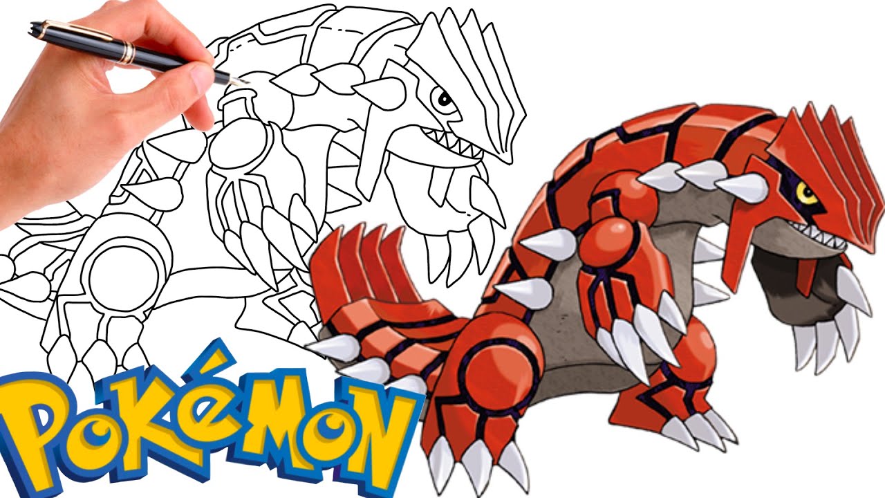 How to draw groudon pokeon generation