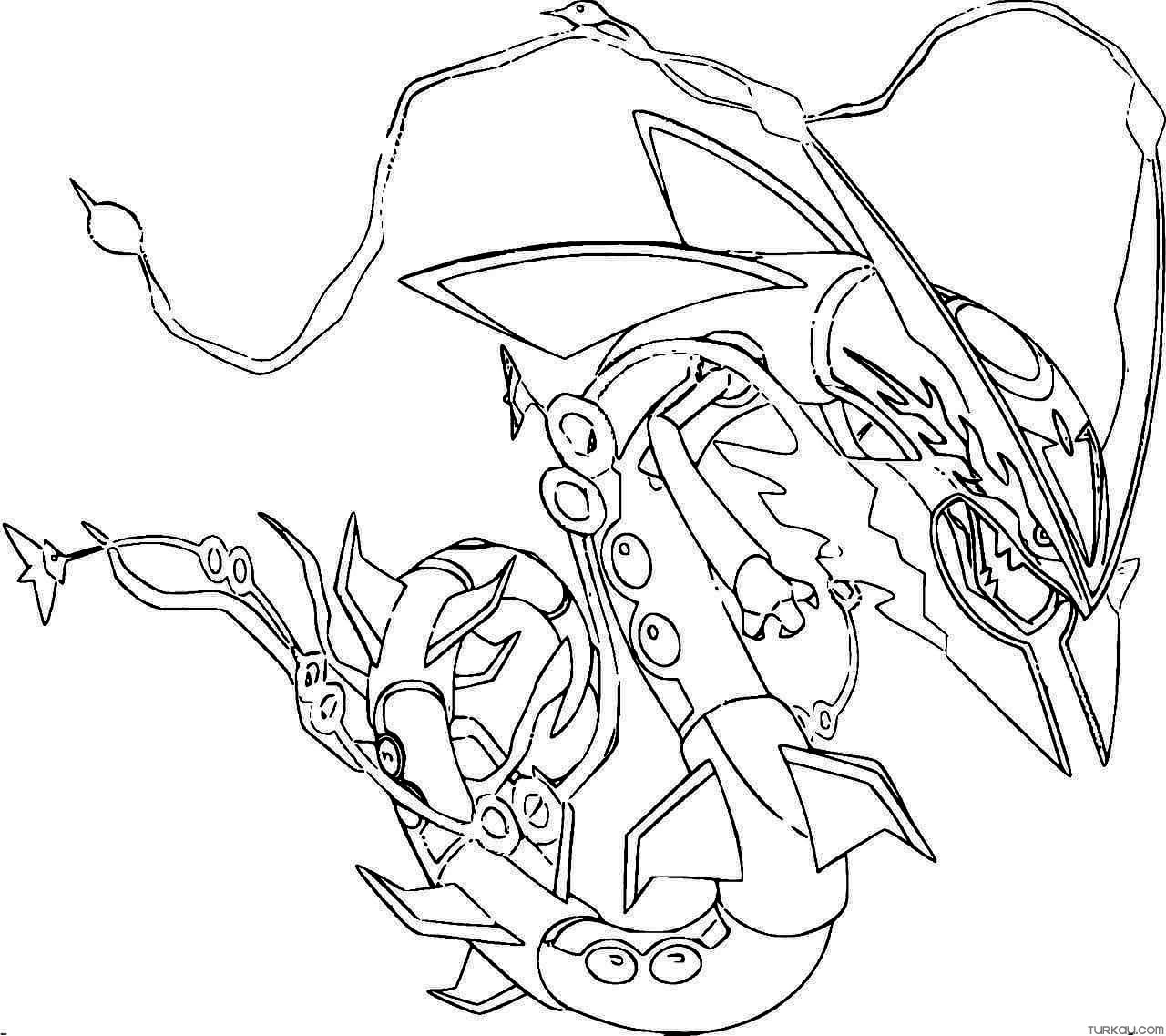 Rayquaza legendary pokemon coloring page