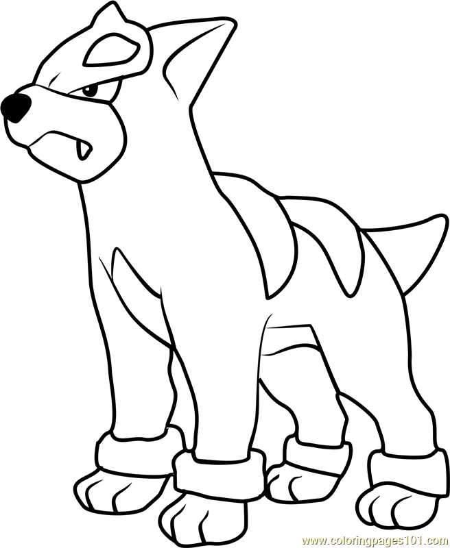 Houndour pokemon coloring page for kids