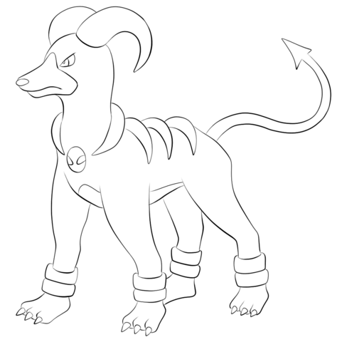 Houndoom coloring page free printable coloring pages