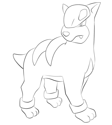 Houndour coloring page free printable coloring pages