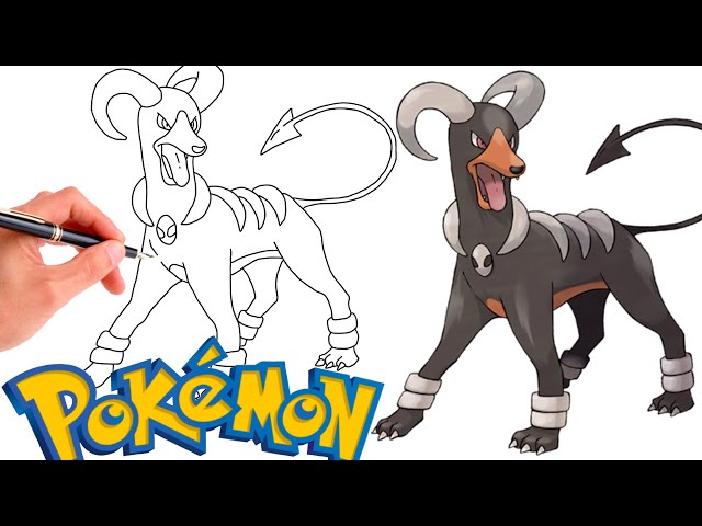 How to draw houndoom pokemon generation
