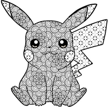 Pokemon coloring pages with beautiful pattern by kullapong sisakpratum