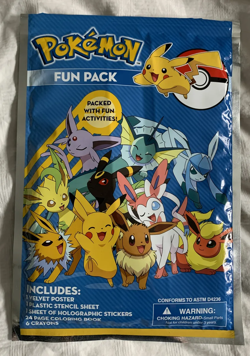 Pokemon fun pack activity set coloring stencil stickers opened nothing used