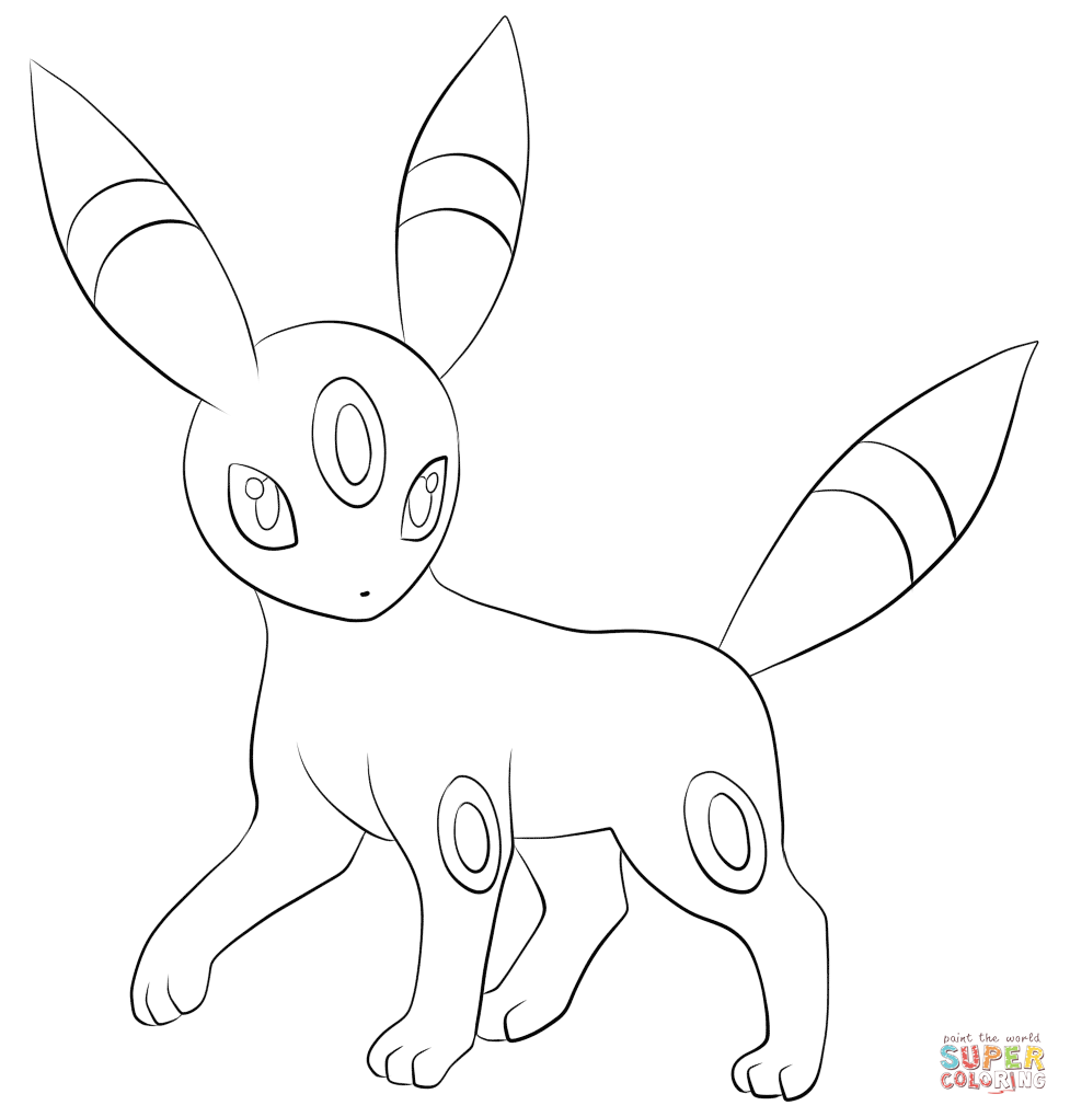 Umbreon coloring page free printable coloring pages