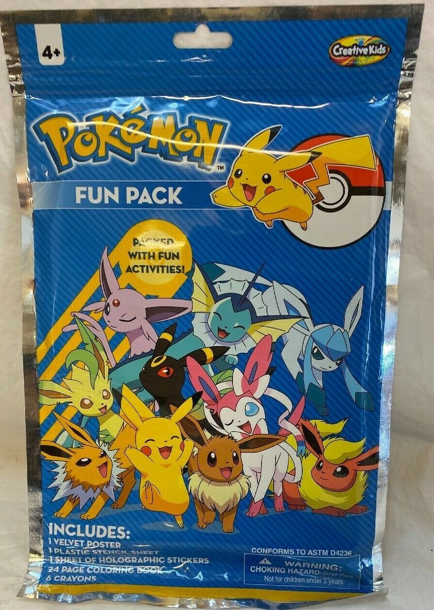 Pokemon fun pack activity set coloring stencil stickers new