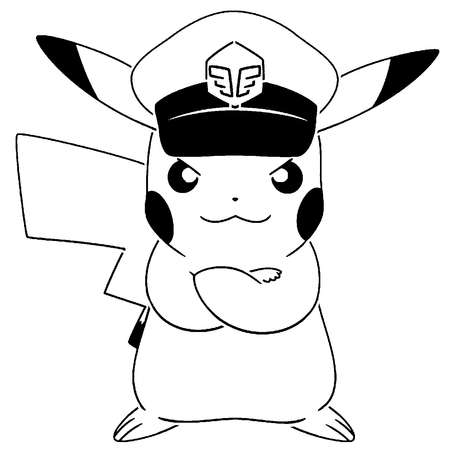 Captain pikachu stencil by longquang on