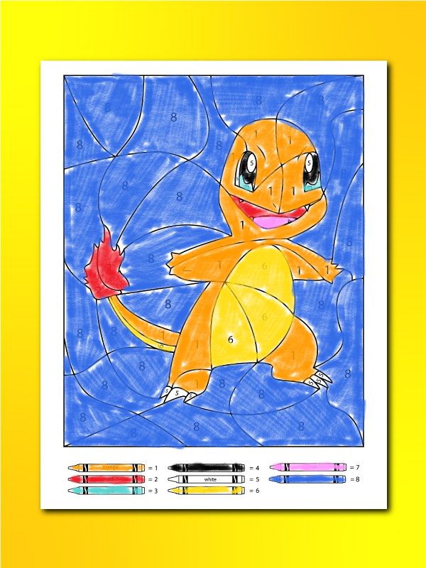 Free pokemon color by number printable worksheets