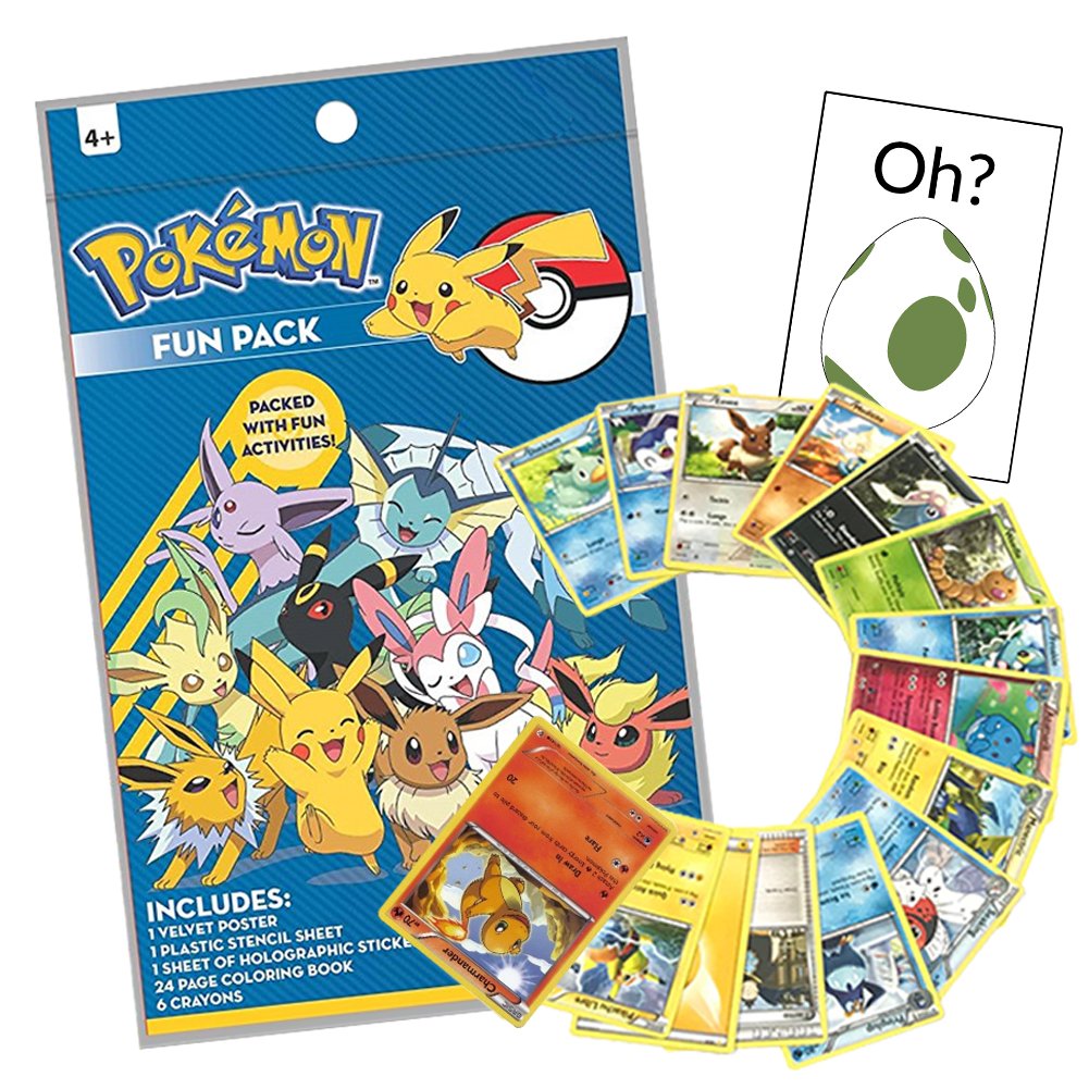 Buy pokemon activity gift set by colorboxcrate includes assorted pokemon cards pokemon go inspired oh sticker pokemon fun pack pokemon coloring book holographic stickers stencil crayons online at u