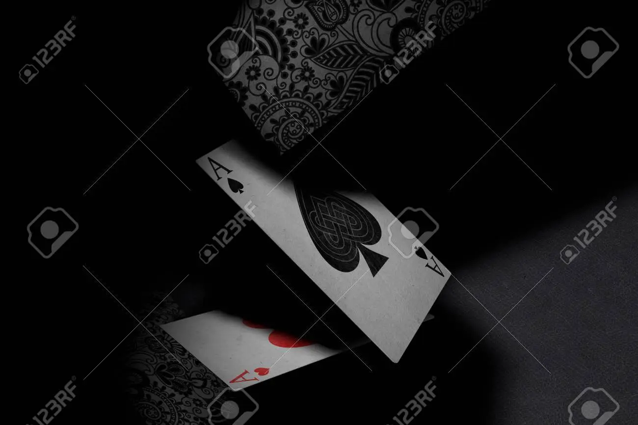 Poker cards falls ace of spades ace of hearts background wallpaper stock photo picture and royalty free image image