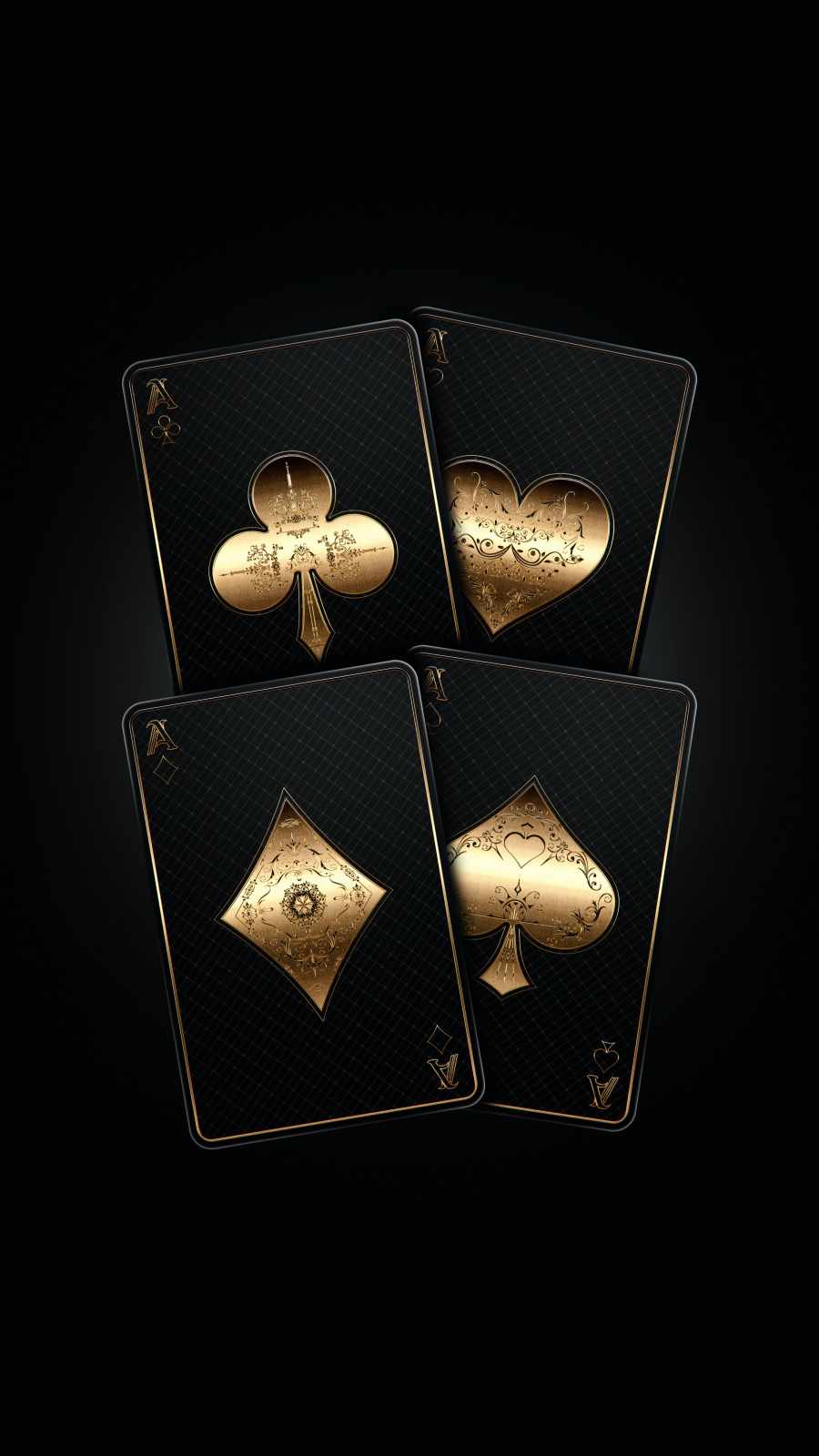 Golden poker cards iphone wallpaper