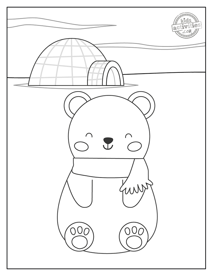 Adorable polar bear coloring pages kids activities blog
