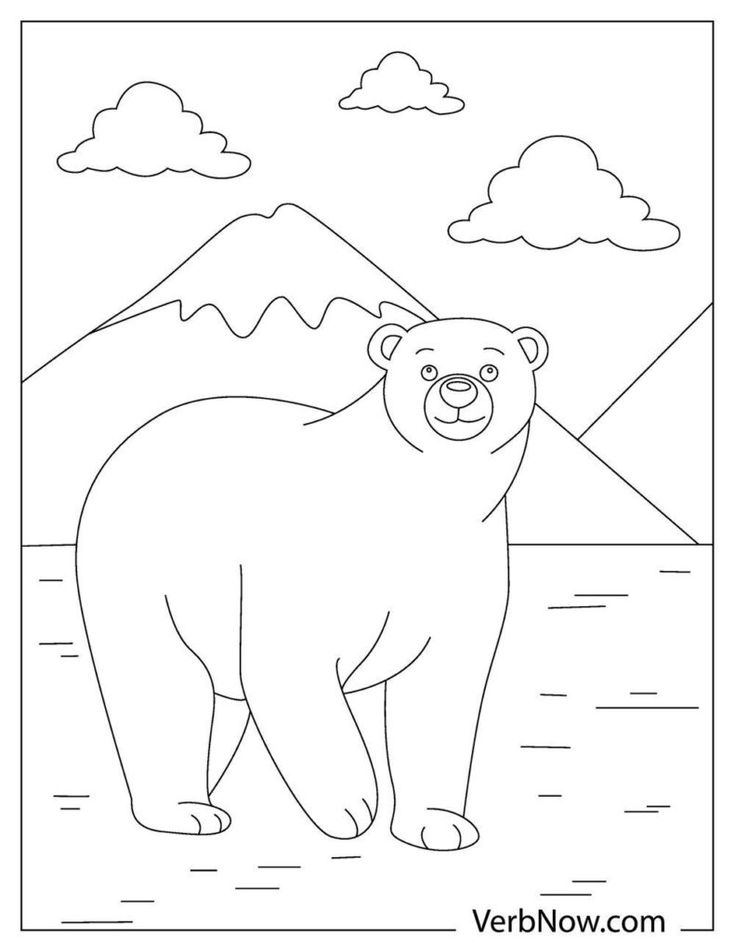 Free polar bear coloring pages book for download printable pdf