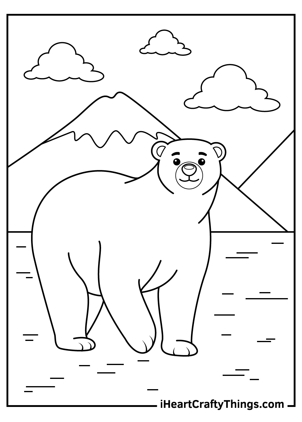 Polar bears coloring pages free printables
