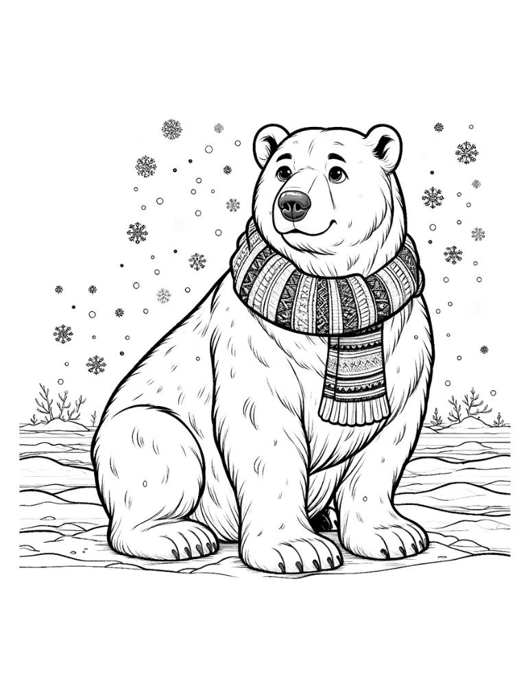 Free polar bear coloring pages for kids