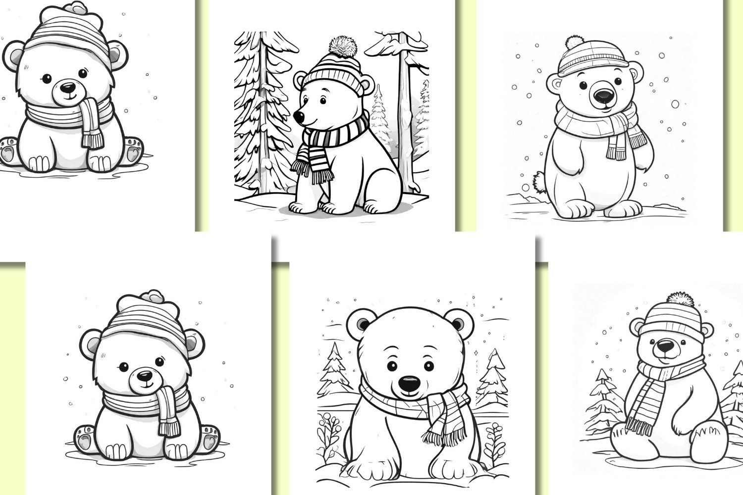 Polar bear coloring book for kids